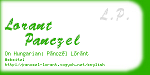 lorant panczel business card