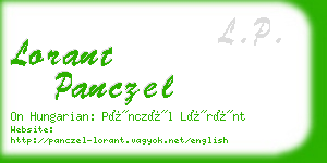 lorant panczel business card